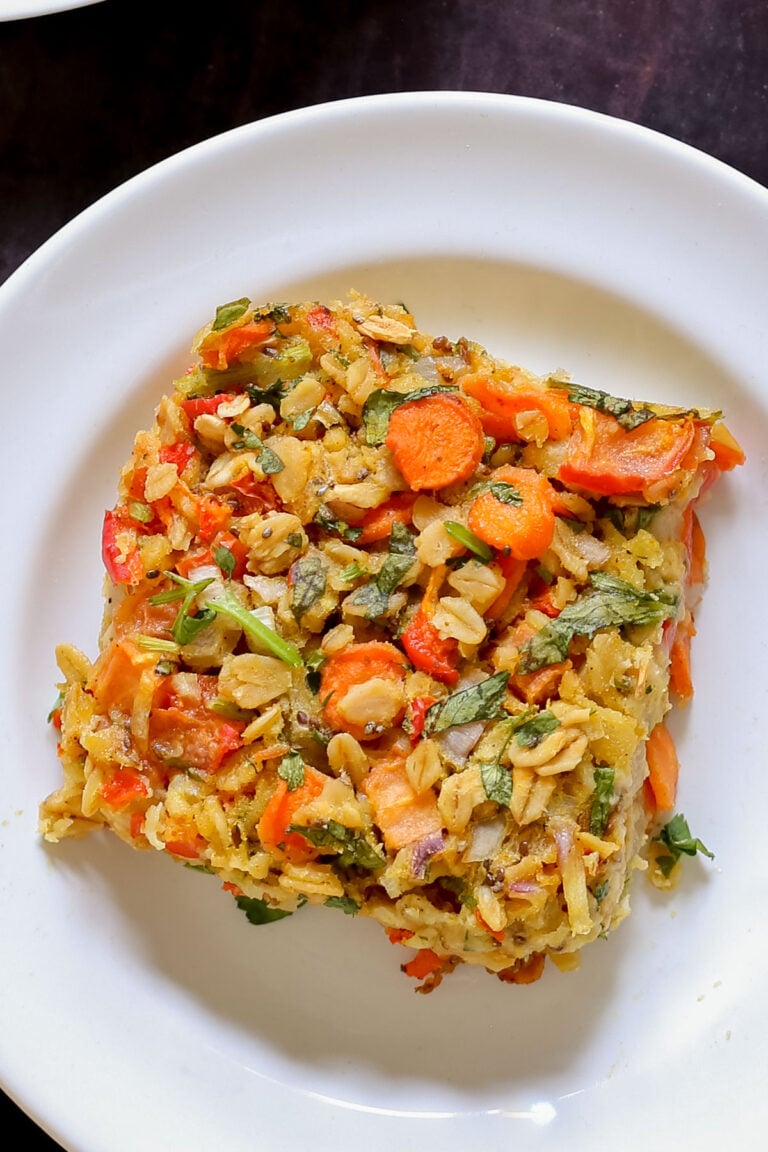 Spiced Savory Baked Oatmeal with veggies