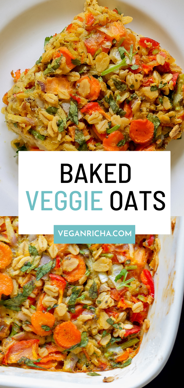 Spiced Savory Baked Oatmeal with veggies