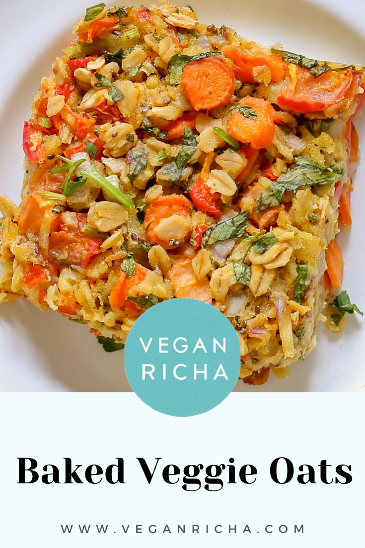 Spiced Savory Baked Oatmeal with veggies