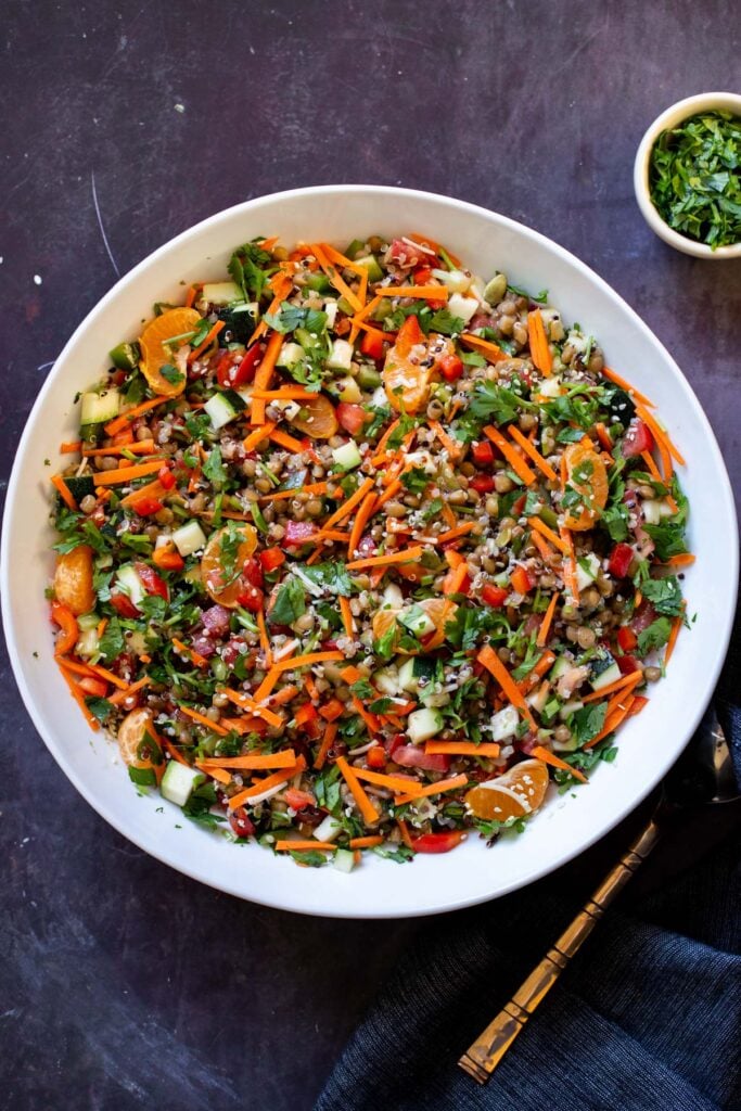 Easy Lentil Quinoa Salad with Herbed Vinaigrette