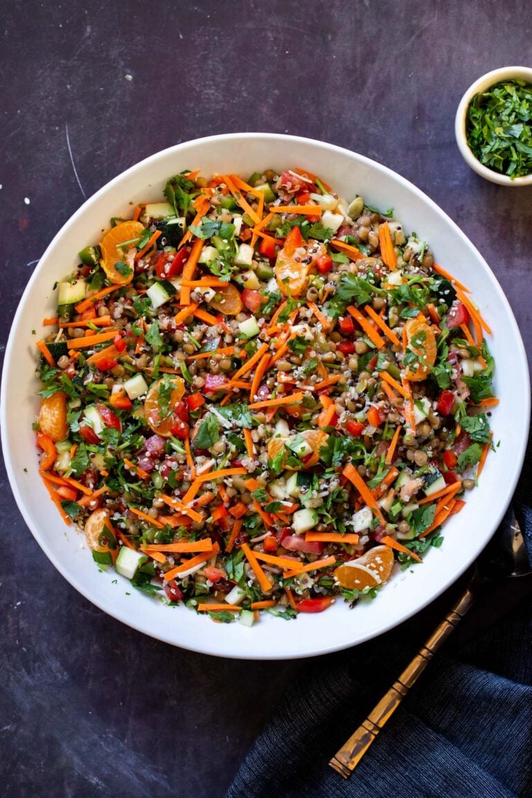 Easy Lentil Quinoa Salad with Herbed Vinaigrette