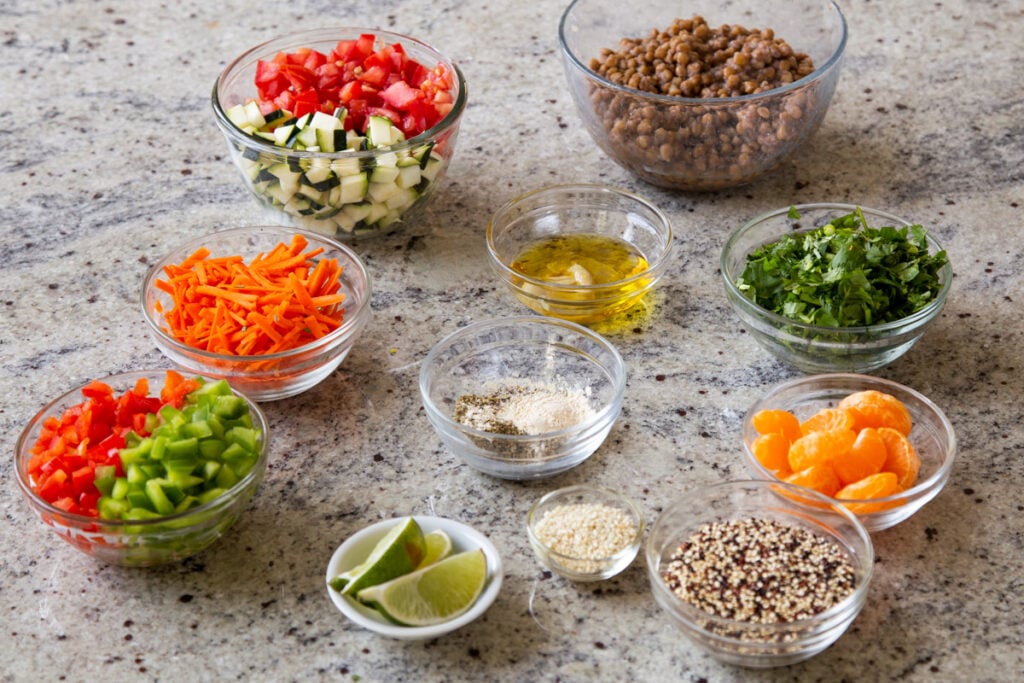 Easy Lentil Quinoa Salad with Herbed Vinaigrette