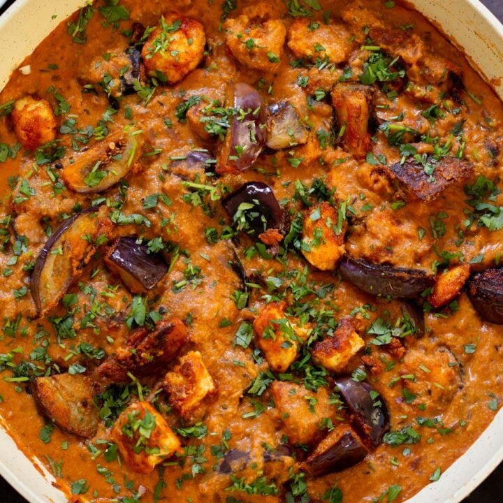 Tofu Eggplant Curry (soyfree and nutfree options!)