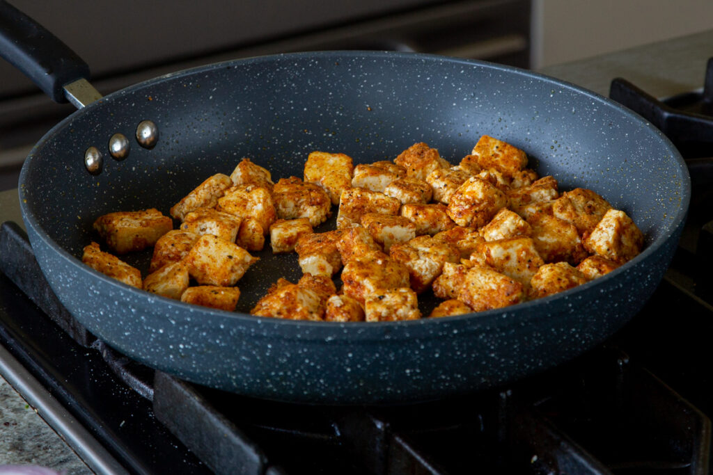 Tofu Pepper Fry (South Indian onion black pepper curry)