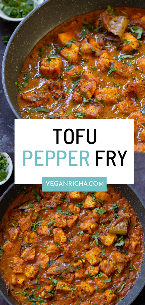 Tofu Pepper Fry (South Indian onion black pepper curry)