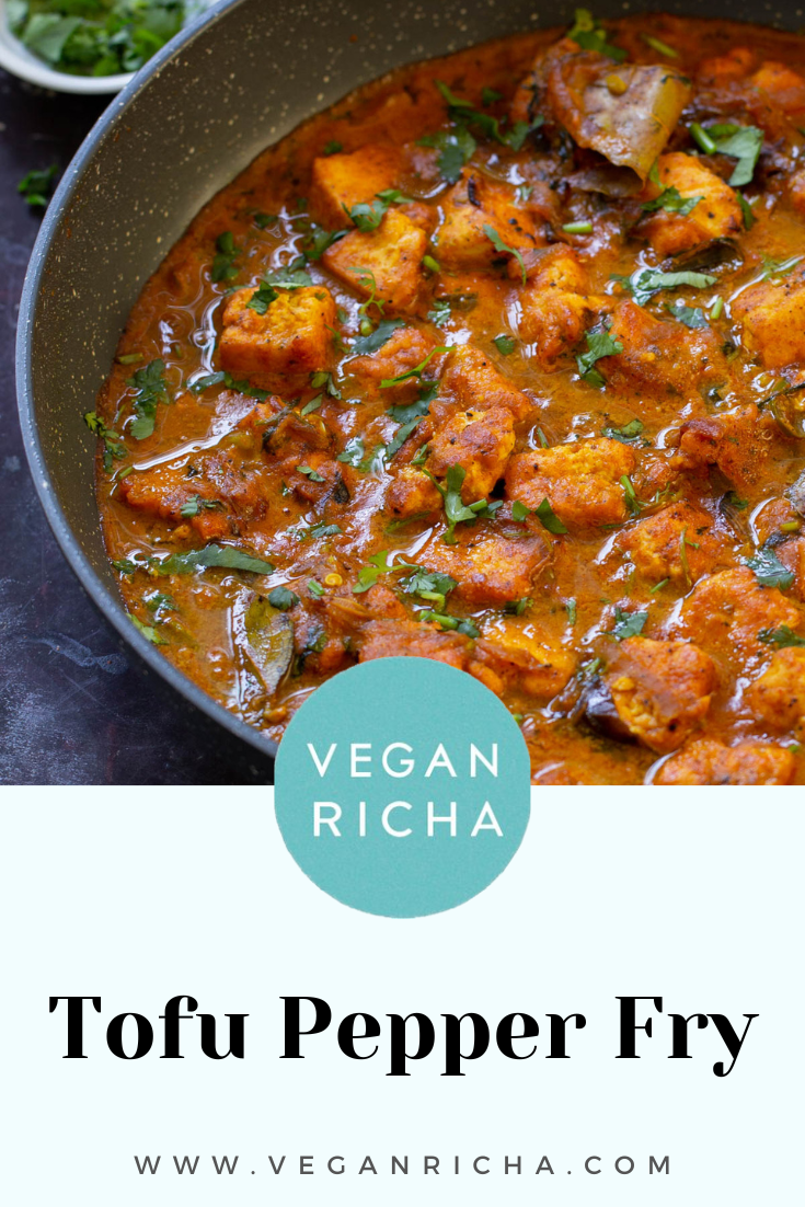 Tofu Pepper Fry (South Indian onion black pepper curry)