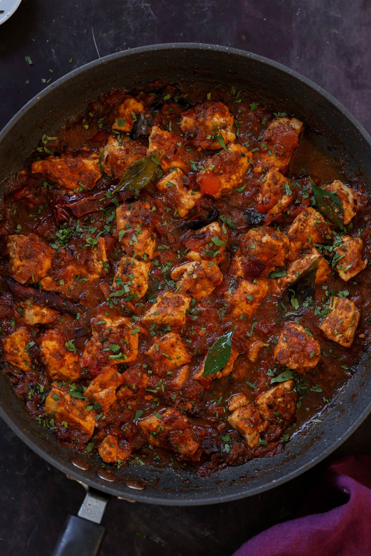 Chettinad Pepper Chicken Curry (Tofu in Fennel Cardamom Black Pepper Sauce)