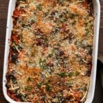marry me tofu casserole in the pan after baking