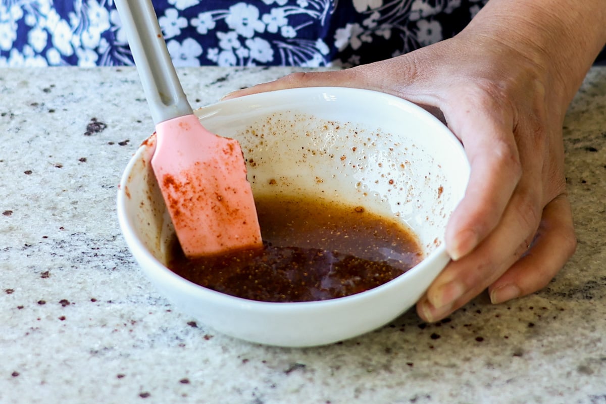 sweet chutney in the bowl after mixing