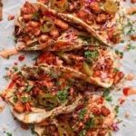 gochujang tacos on a piece of parchment paper