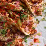 close-up of gochujang tacos