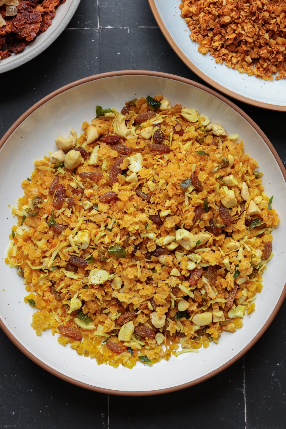 Indian-spiced savory lentil granola in a bowl