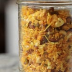 Indian-spiced savory lentil granola in a jar