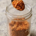 nacho cheese lentil granola in the jar