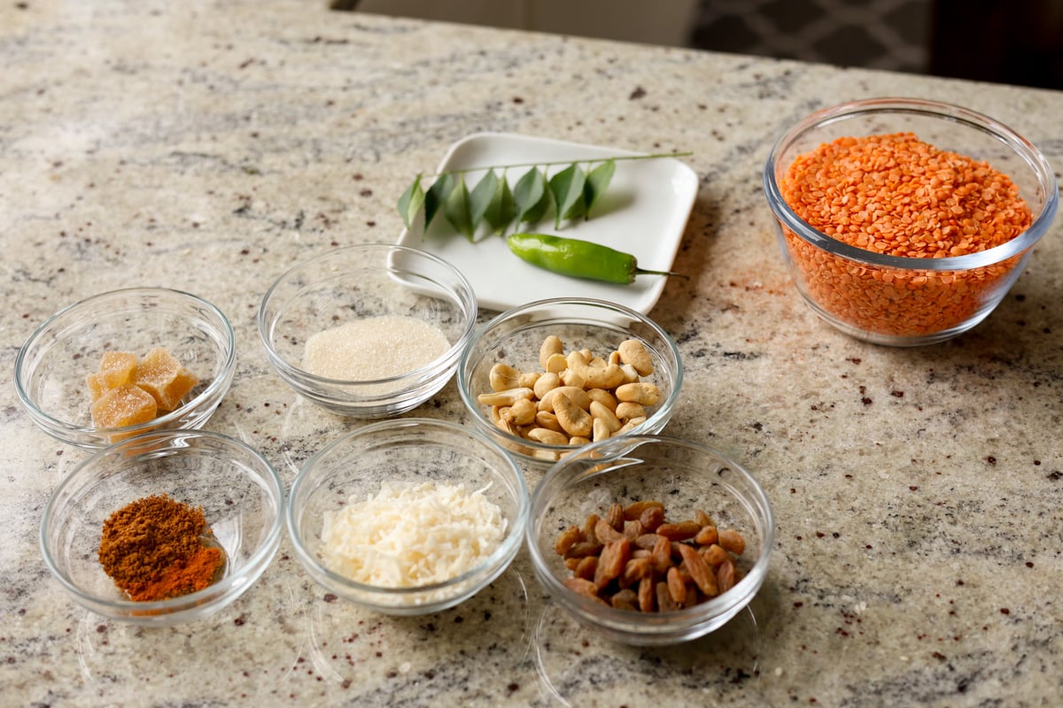 savory lentil granola ingredients
