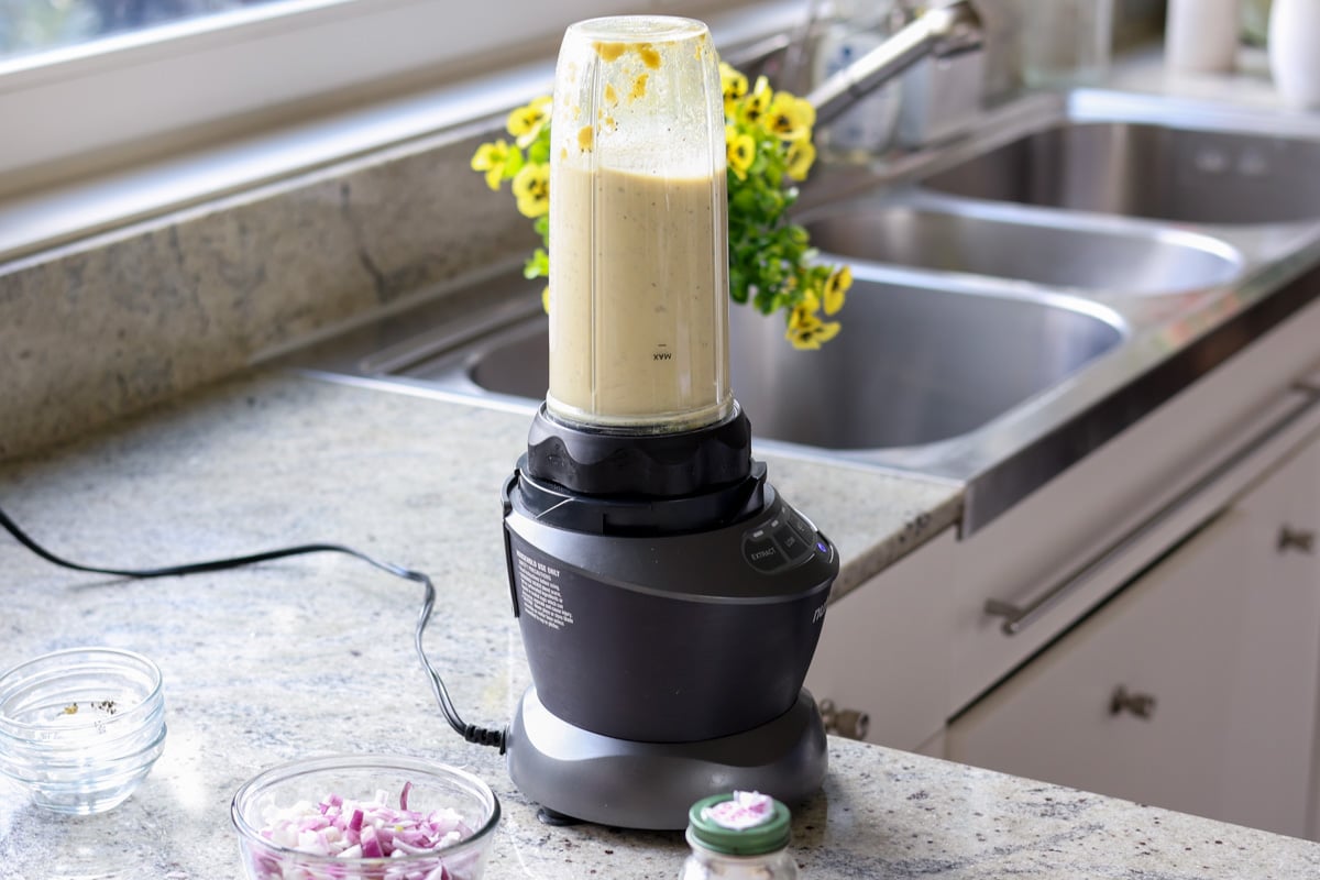 blending the cream sauce