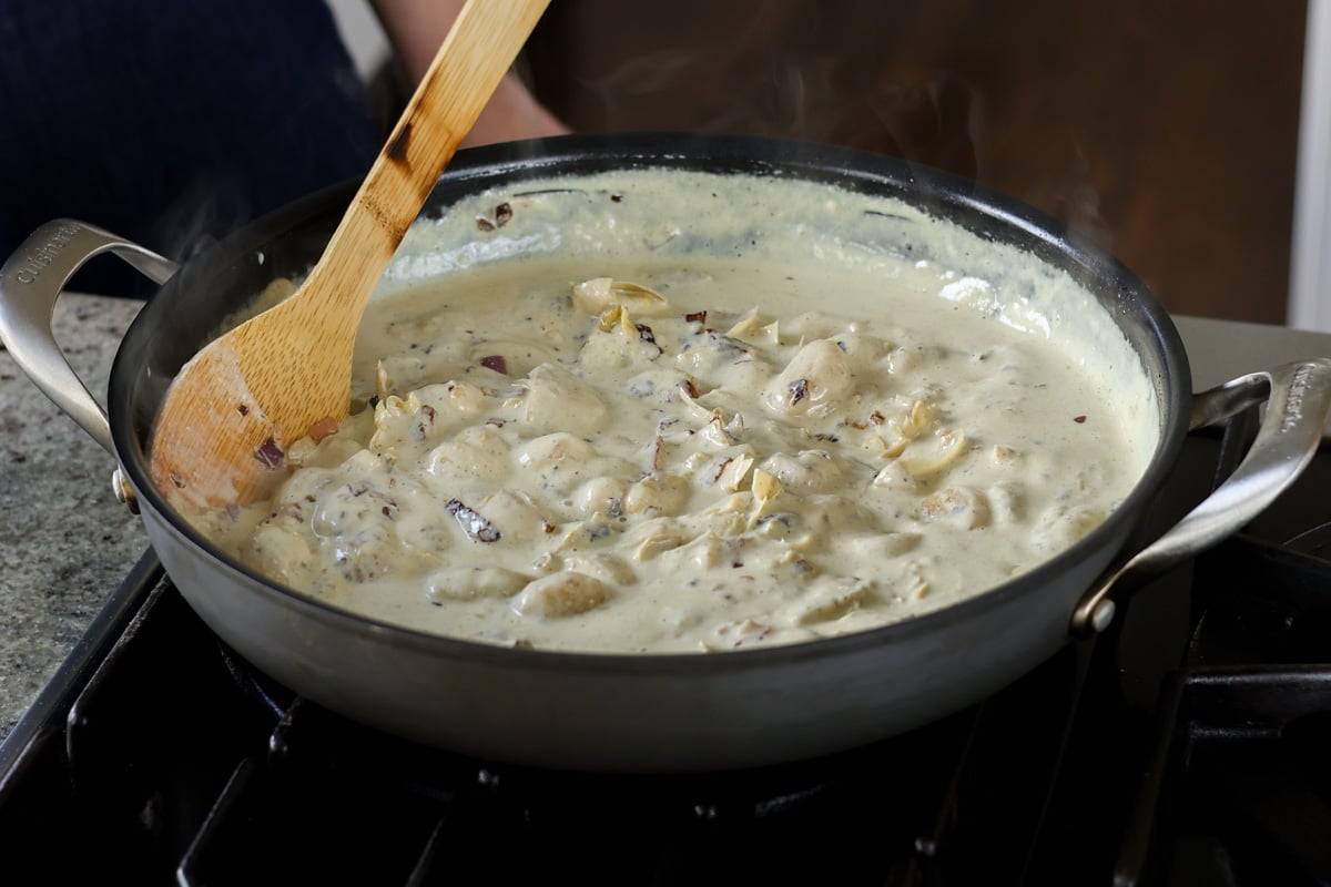 gnocchi in the cream sauce