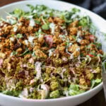 summer spinach salad in a serving bowl