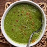 bowl of mint chutney