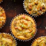 close-up of moong egg muffins on the cutting board