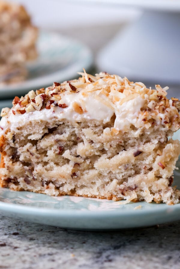 slice of Italian wedding cake on a plate