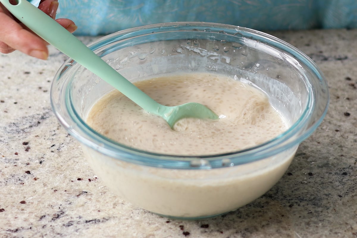 mixing the wet ingredients