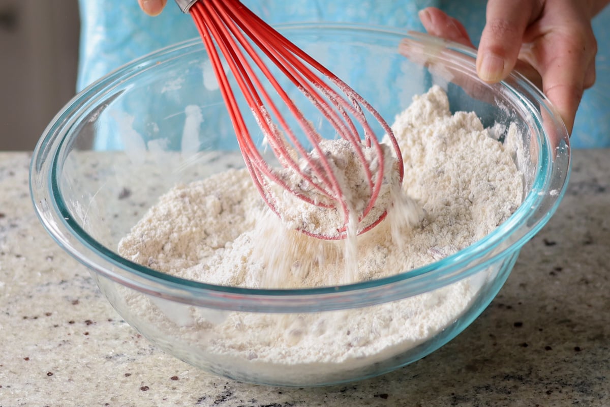 mixing the dry ingredients