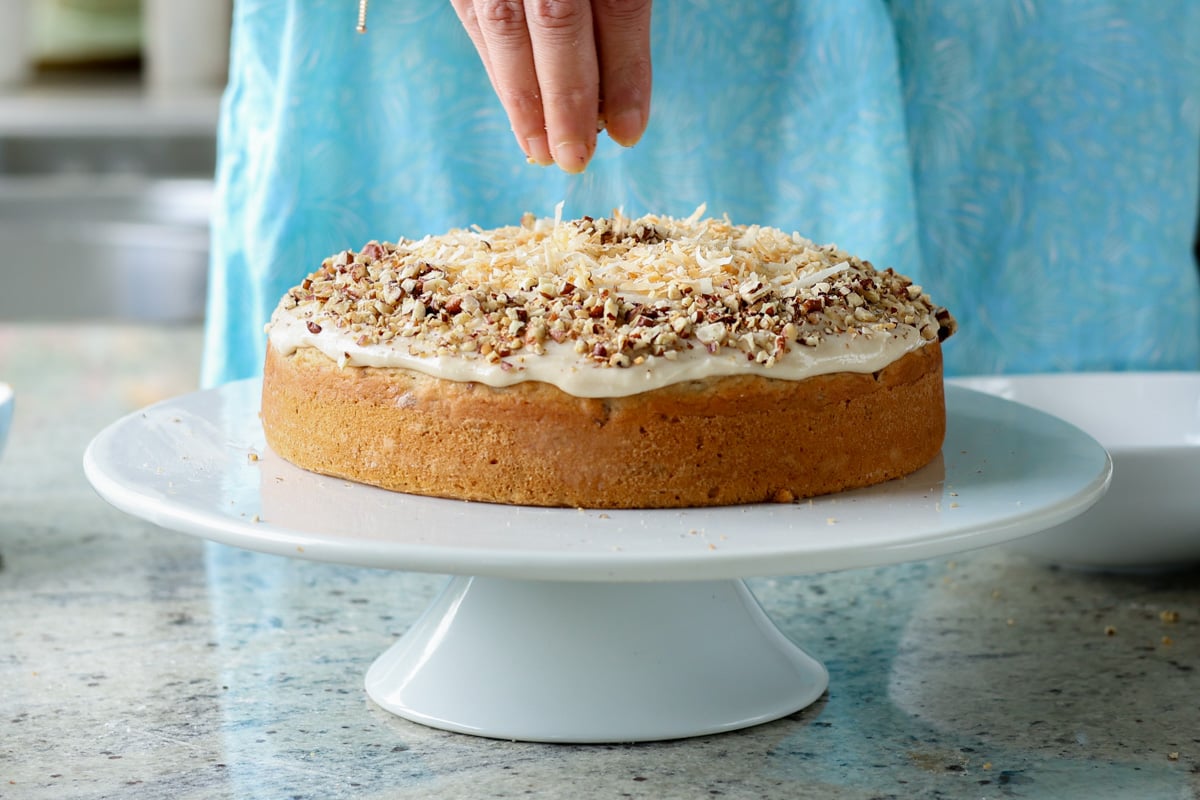 sprinkling on the toppings