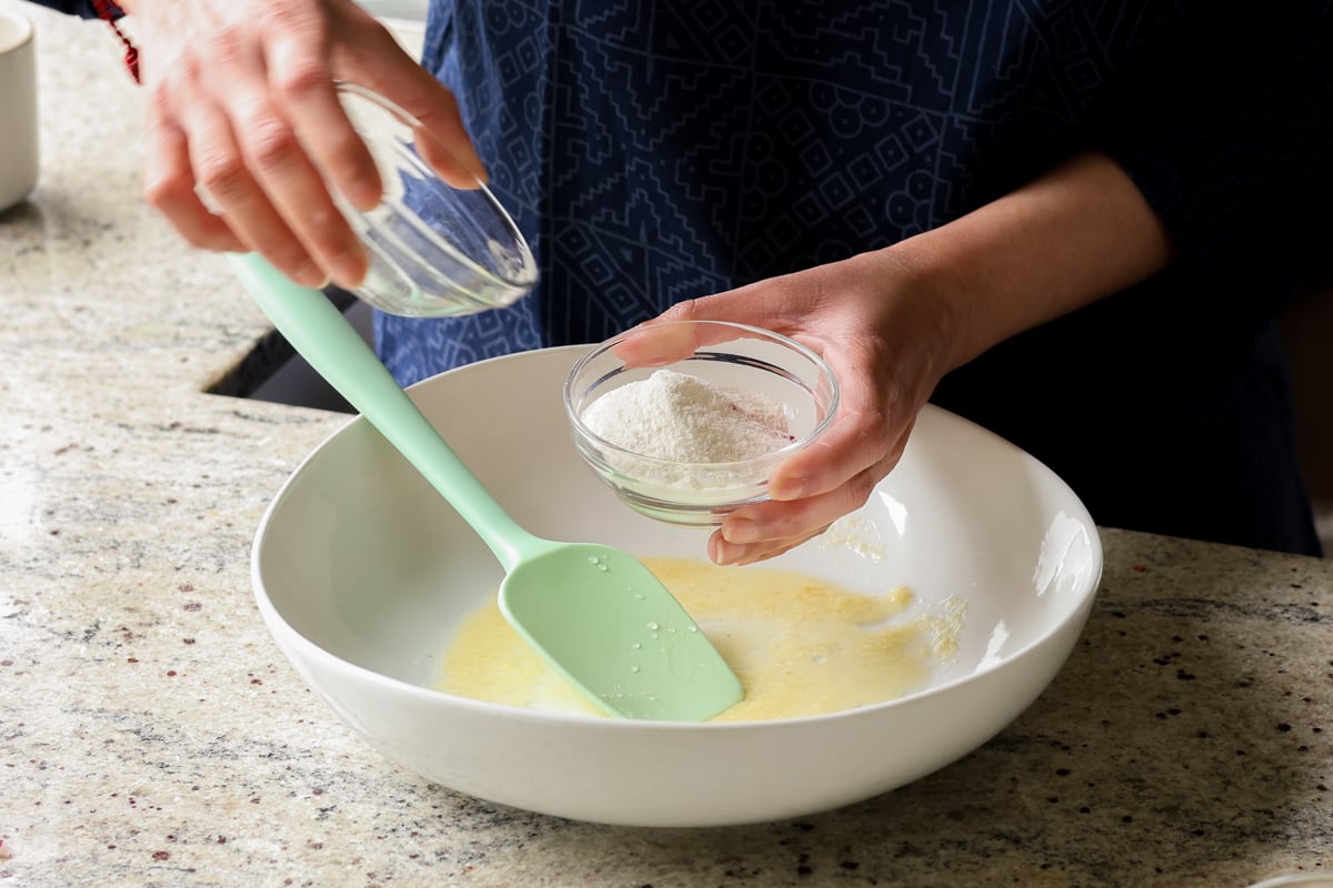 cornstarch and spices mixed together in a small bowl