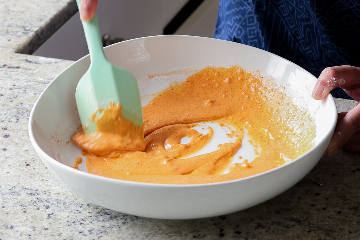 vegan chicken 555 batter after mixing