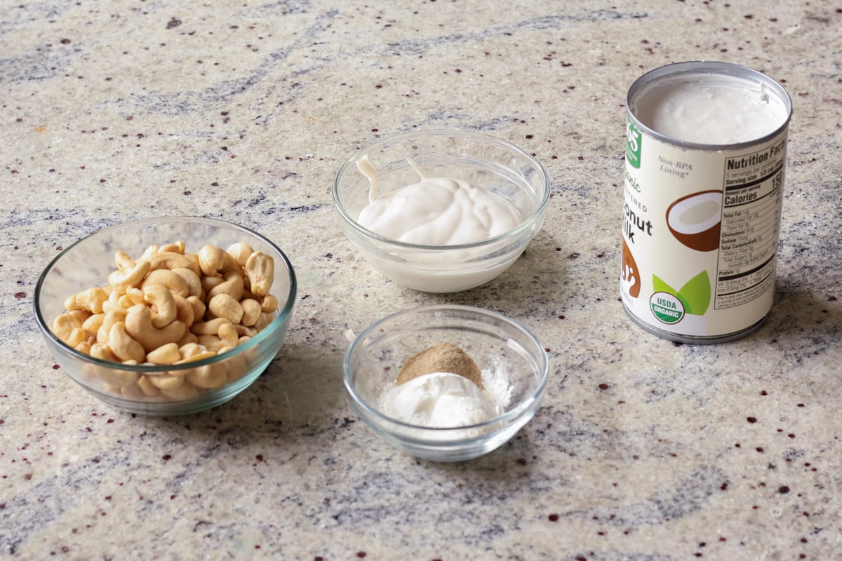 cardamom cream ingredients on the kitchen counter