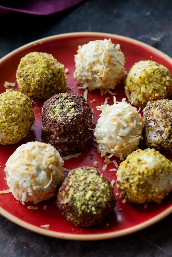 kheer ladoo on a plate