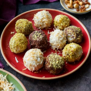 kheer ladoo on a plate