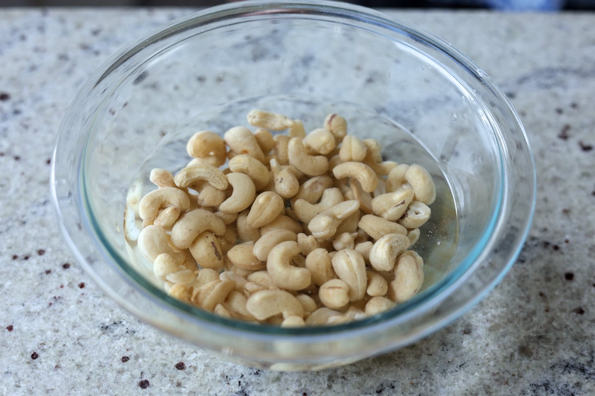 soaking the cashews
