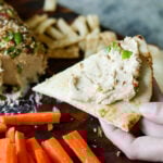 pita spread with holiday cheese log