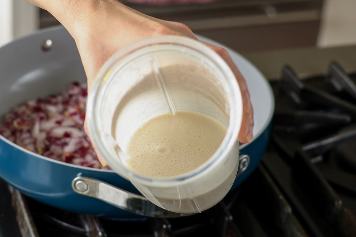 creamy bean puree after blending