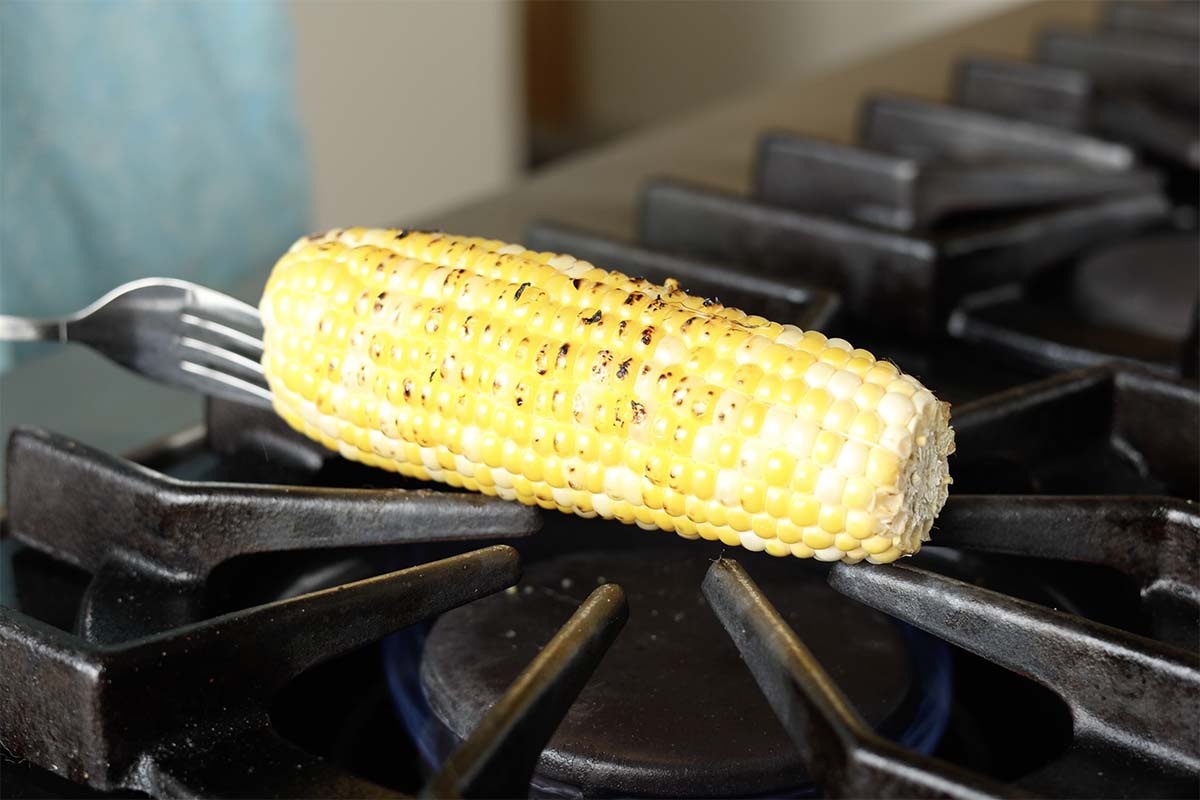 roasting the corn