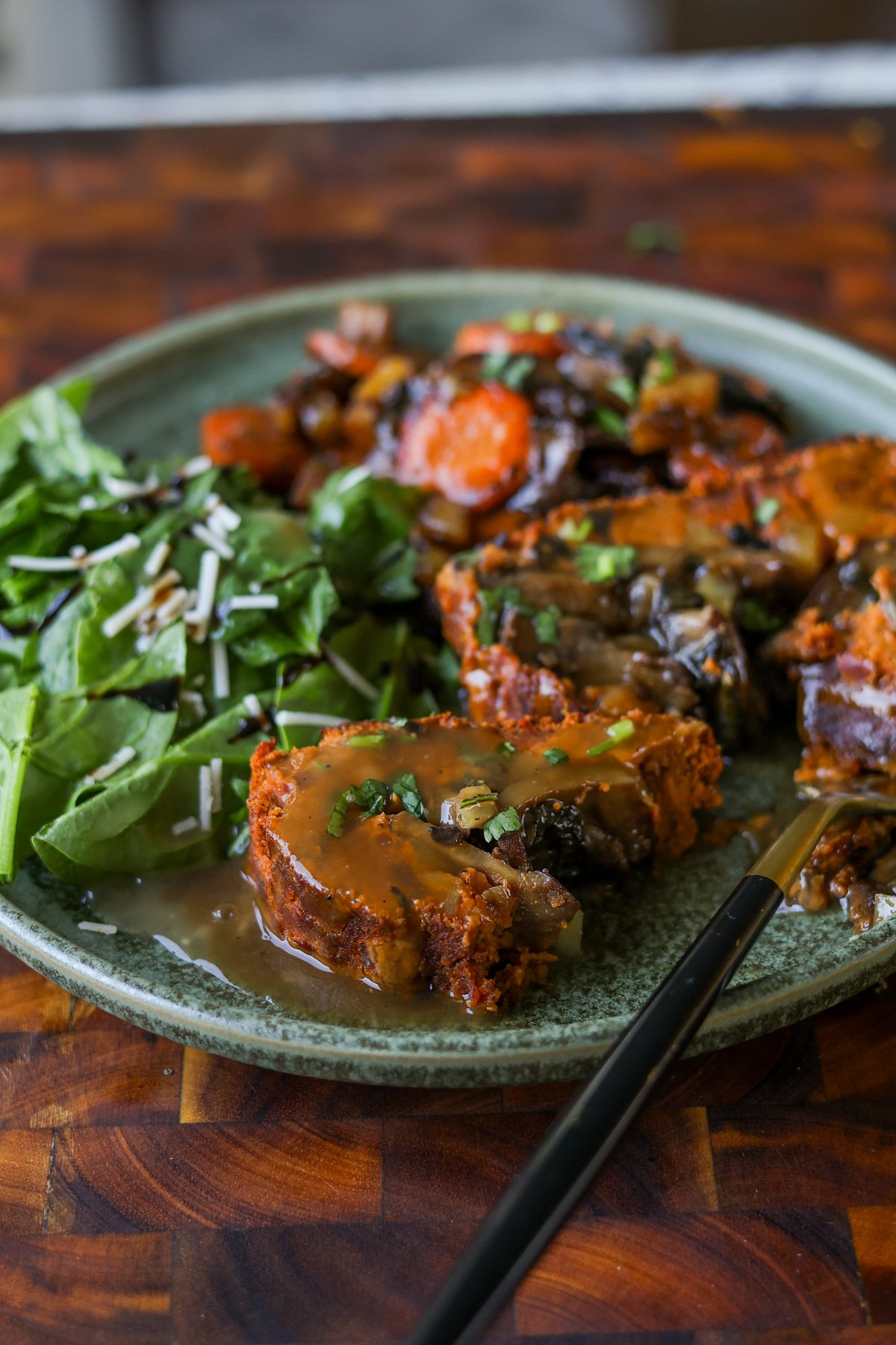 sun dried tomato roast with a bite taken out