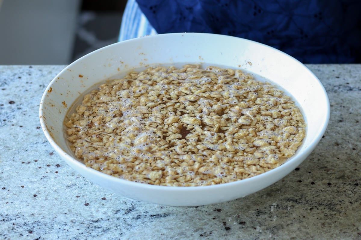 soaking the soy curls