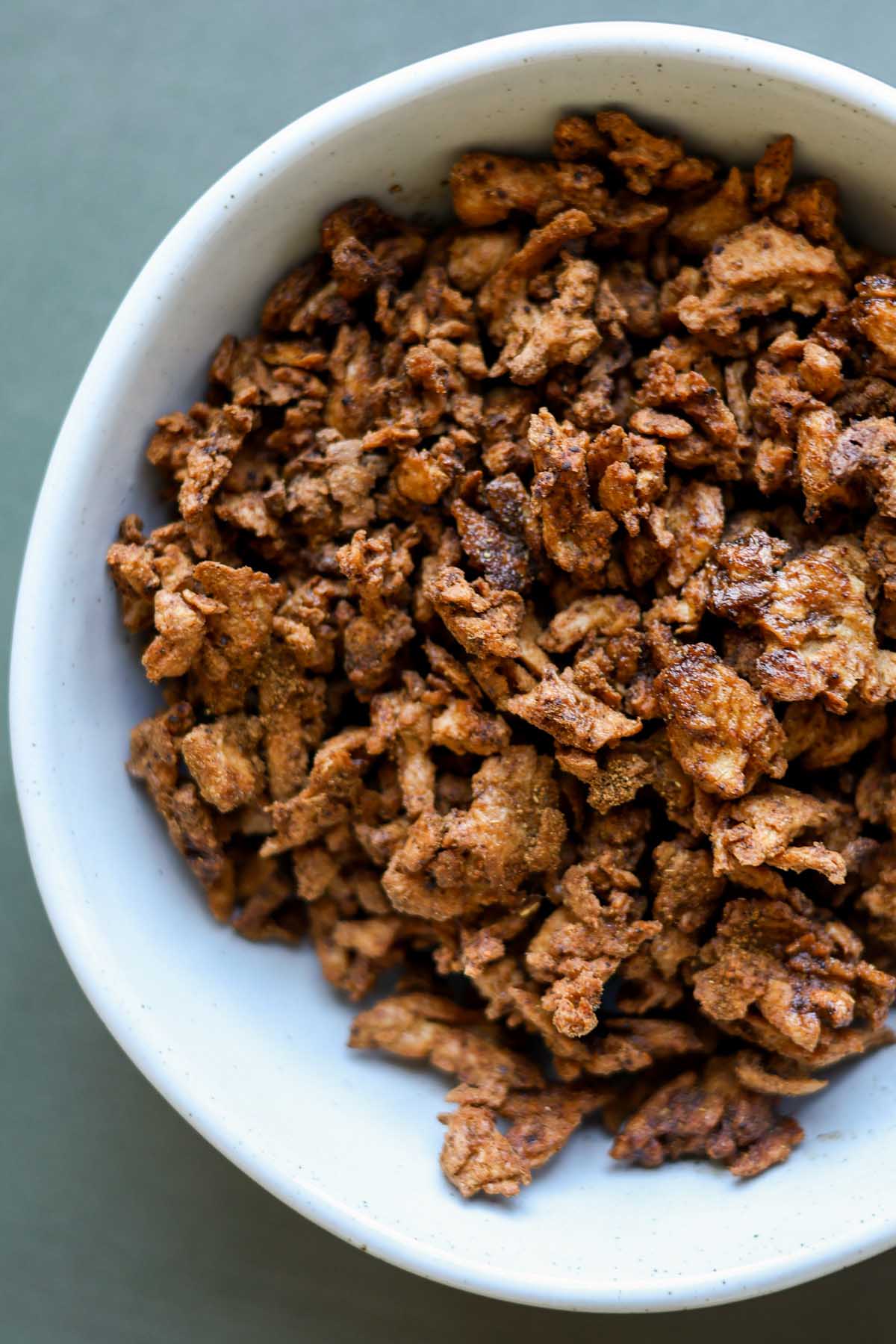 soy curls crisps in a bowl