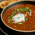 close-up of kidney bean chili in a bowl