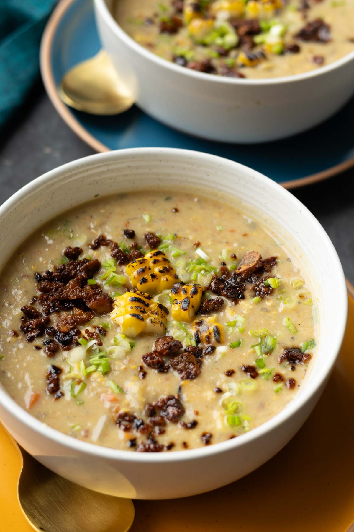 Chowder Rso Bit Creamy Corn Chowder with Smoky Tofu Bacony Bits