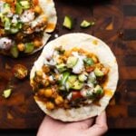 peri-peri chickpeas in a wrap