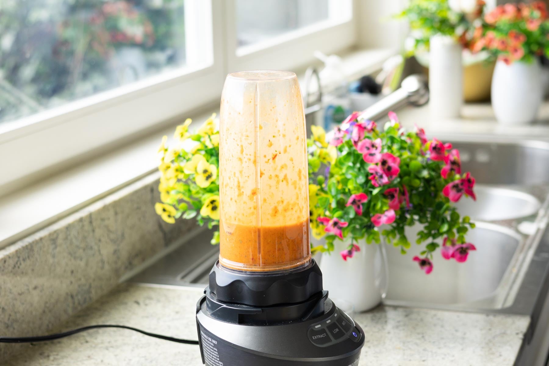 peri-peri marinade in the blender, after blending