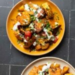 peri-peri tofu and vegetables without rice on a plate