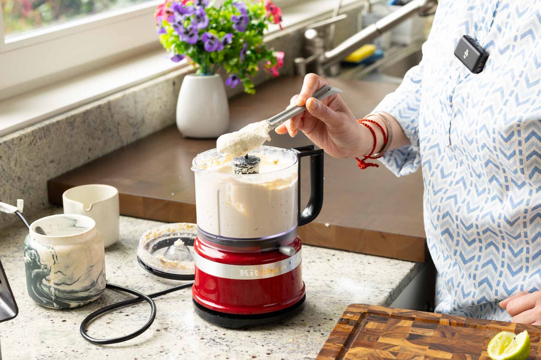 whipped tofu in the food processor after running it
