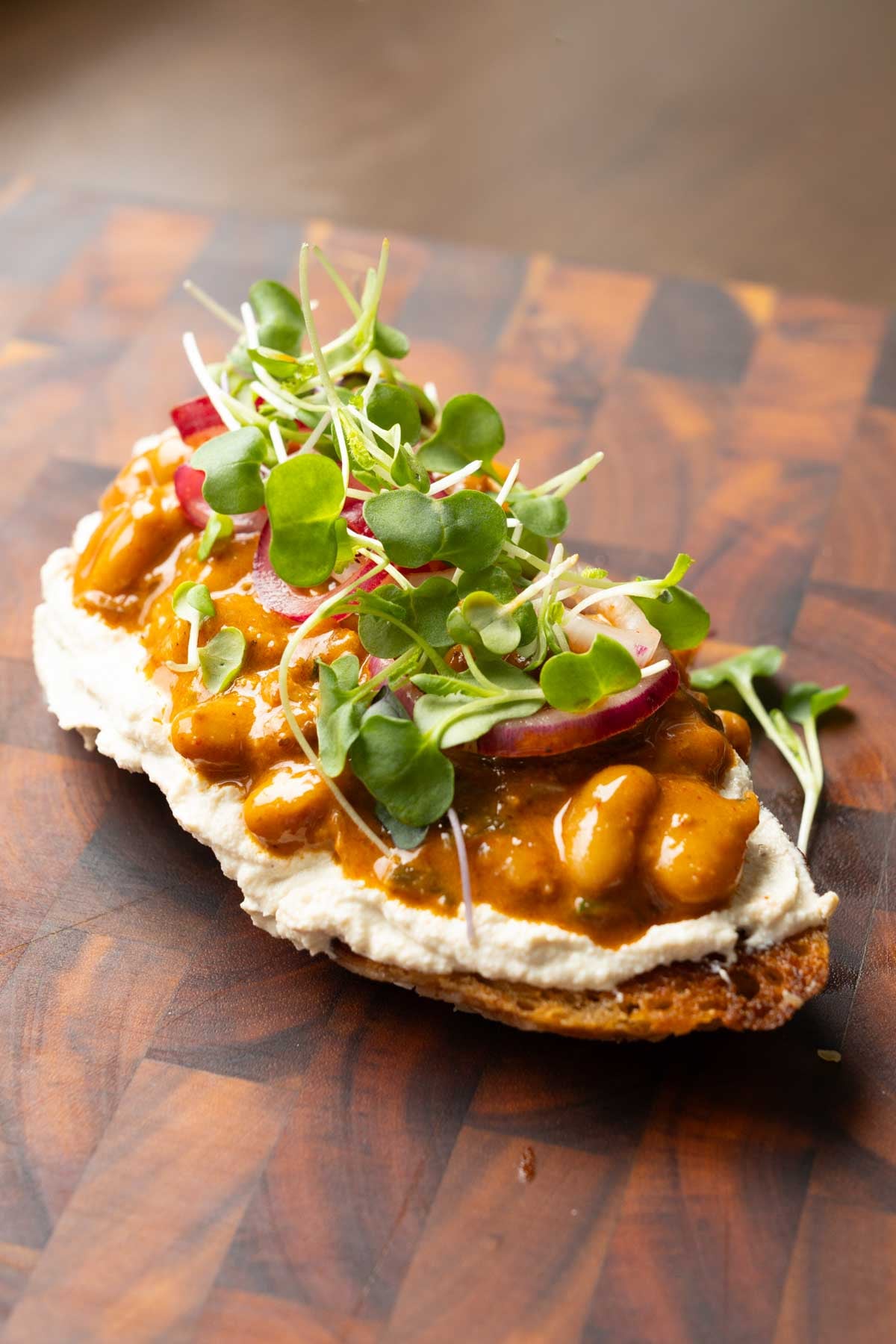 beans on toast made with the chili garlic beans