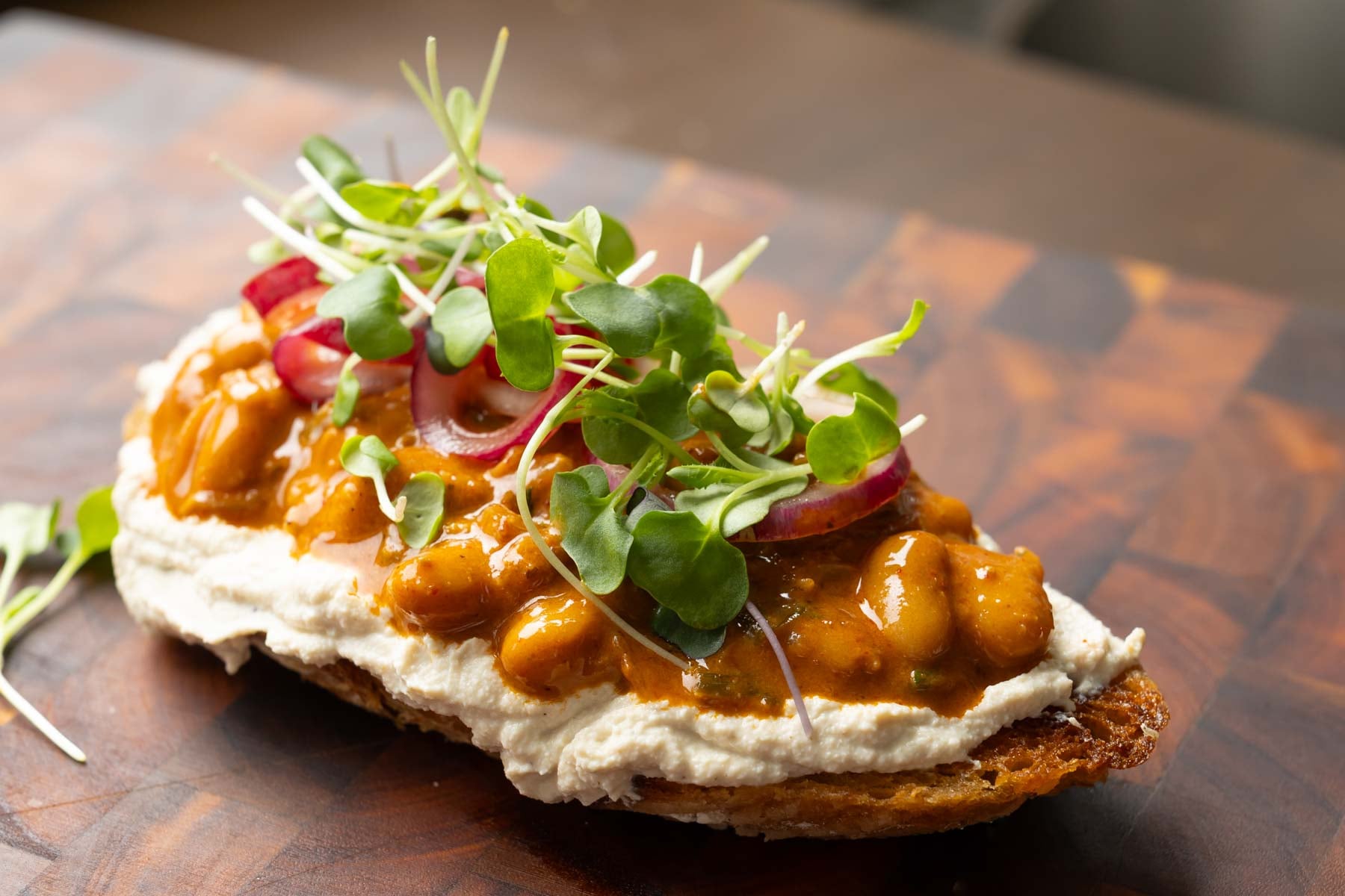 beans on toast made with the chili garlic beans