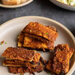 photo of the chili garlic coconut tofu on a plate