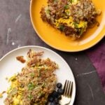 plates with slices of hashbrown casserole on top